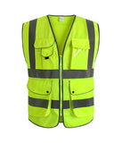 High Visibility Safety Vest - Multi Pockets Reflective Mesh Breathable Workwear