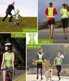 Lightweight Reflective Running Vest for Motorcycling, Cycling, Jogging, Adjustable Waist