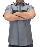 Men's Two Tone Short Sleeve Uniform Shirt