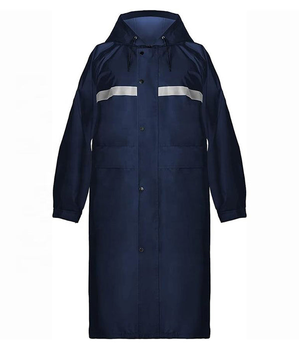 Wholesale Custom Long Hooded Raincoat Safety Waterproof Security Rain Jacket