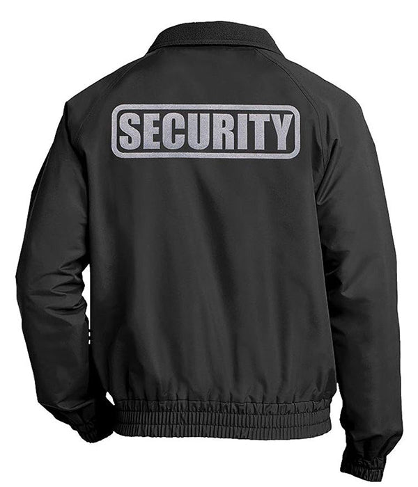 Security Guard Charger black Jacket With Reflective Logo lightweight fleece Uniform