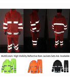 High Visibility Safety Rain suit Jacket High Visibility Reflective Rain Coats