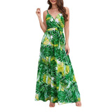 Women's Spaghetti Strap Print Casual Bohemian Long Summer Dress