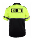 Two Tone Security Polo Shirt with Reflective Stripes and Zipper Pocket