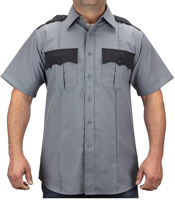 Men's Two Tone Short Sleeve Uniform Shirt