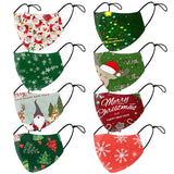 Hot Selling Xmas Face Christmas Cute Printed Design Mask 8 PCS